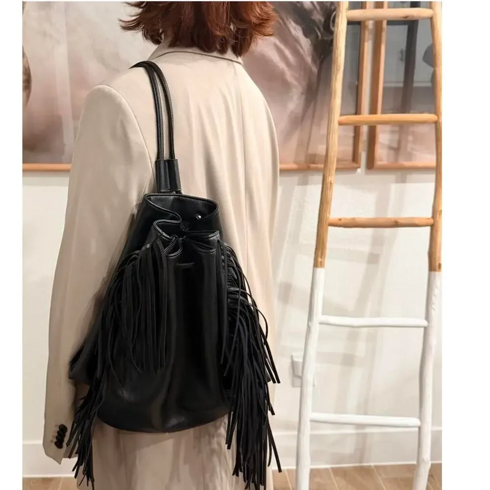 Victorias secret black leather fringe - Picture 5 of 8